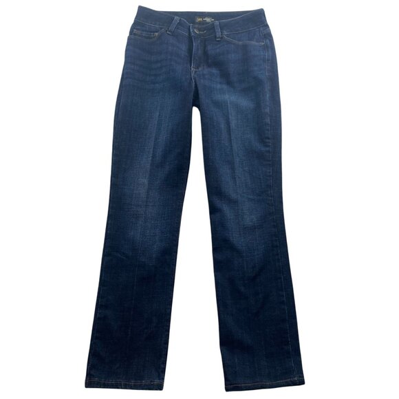 Lee Women Jeans Size 6 Short Regular Fit Straight Leg Mid Rise Blue Denim Casual - Picture 1 of 16